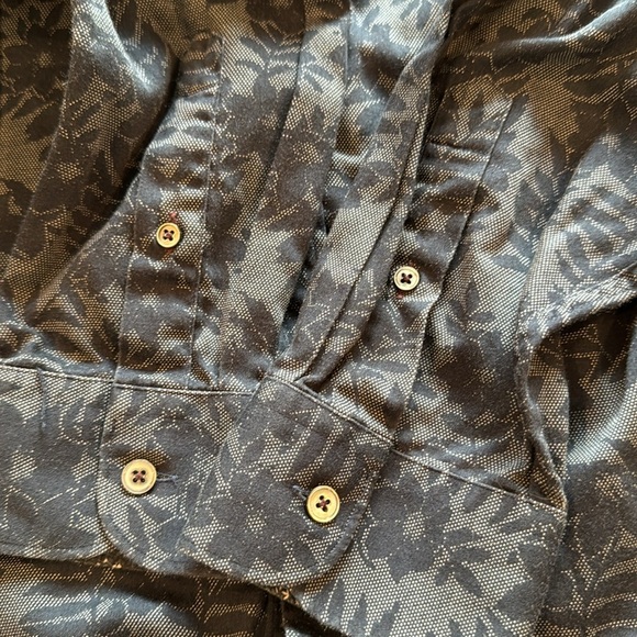 Ted Baker Twoaces Navy Floral Cotton Button Down Shirt Size 46 - Picture 12 of 15